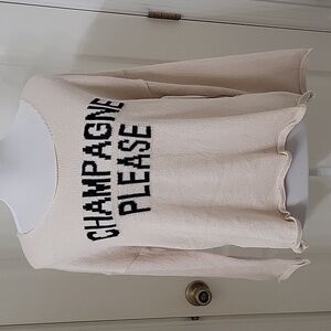 Miracle Sweaters NWT Size S Beige Black Champagne Please Sweater NEW MSRP $106